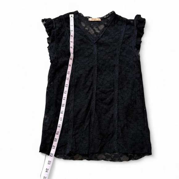 Vintage Y2K Forever 21 Black Sheer Floral Lace Top, Women's Size M - Picture 8 of 8